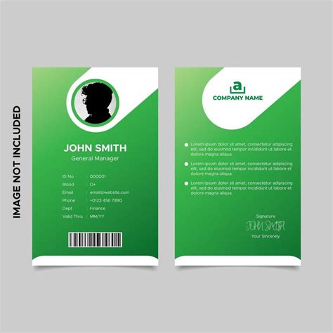 Gradient Green Employee Id Card Templates Carte Didentité Carte