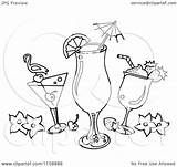 Cocktail Tropical Clipart Beverages Illustration Royalty Loopyland Background sketch template