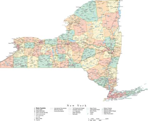 state map   york  adobe illustrator vector format detailed