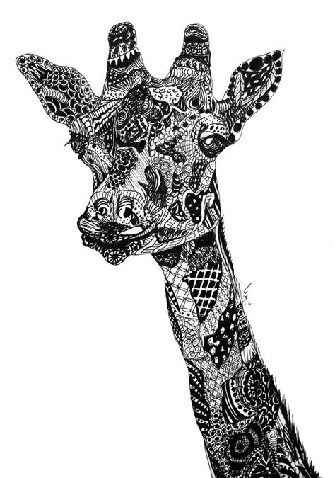 zentangle giraffe    zentangle drawing