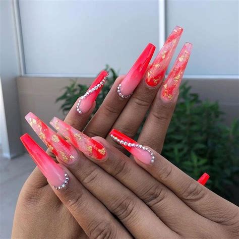 𝚋𝚘𝚞𝚓𝚎𝚎𝚋𝚛𝚊𝚝𝚣🧸🖤 In 2020 Ombre Acrylic Nails Red Nails Long