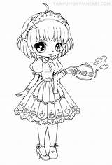 Yampuff Pages Lineart Coloriage Colorier Artherapie Annabelle Heure Thé Sheets sketch template