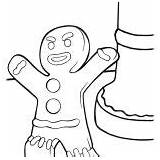 Coloring Gingerbread Men Angry sketch template