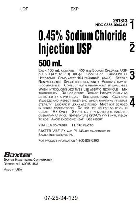 Sodium Chloride Injection 0 45 Fda Prescribing Information Side