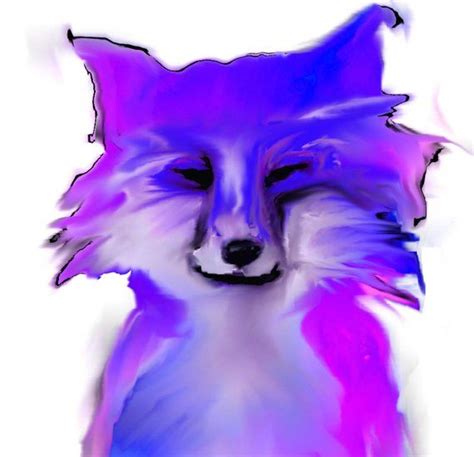 fox art print animal illustration violet blue purple large etsy animal portraits art