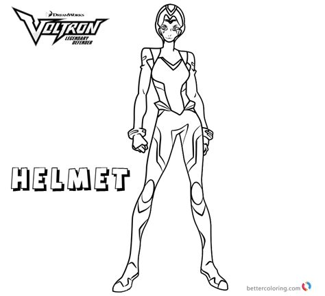 voltron coloring pages allura  helmet  printable coloring pages