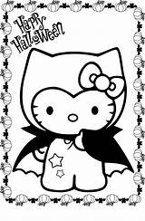 Coloring Kitty Hello Halloween Pages Popular Adults sketch template