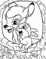 Coloring Bambi Thumper sketch template