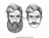 Barba Colorare Mustache Ritratto sketch template