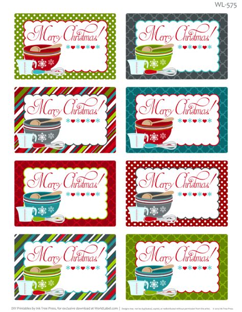 printable christmas labels  homemade baking  printable labels