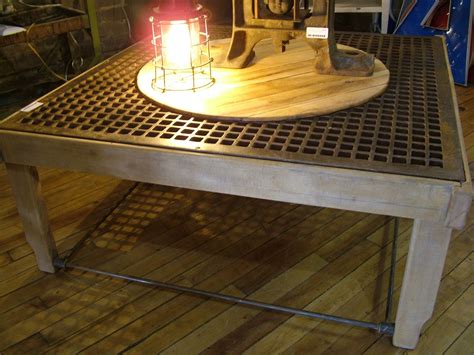 coffee table   cast iron floor grate surround