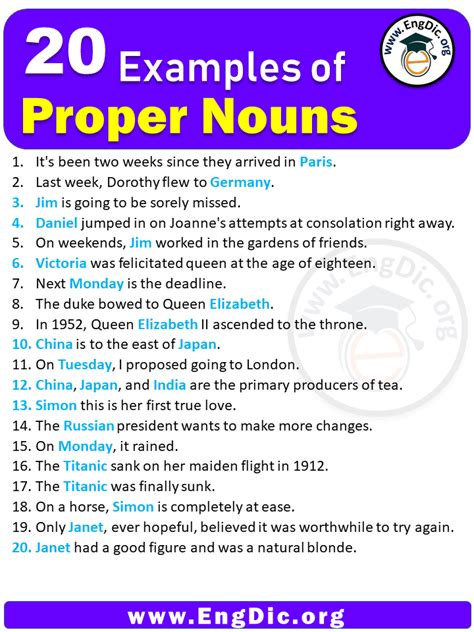 examples  proper nouns  sentences engdic