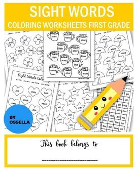 grade sight words coloring pages  ossella tpt