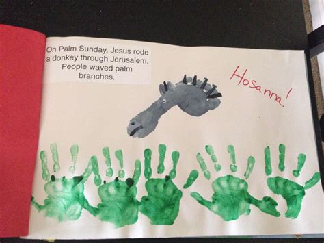 daughter   palm sunday craft  donkey   footprint