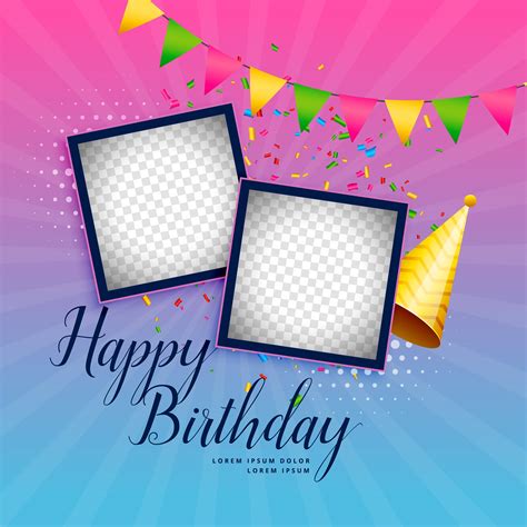 happy birthday celebration background  photo frame birthday card