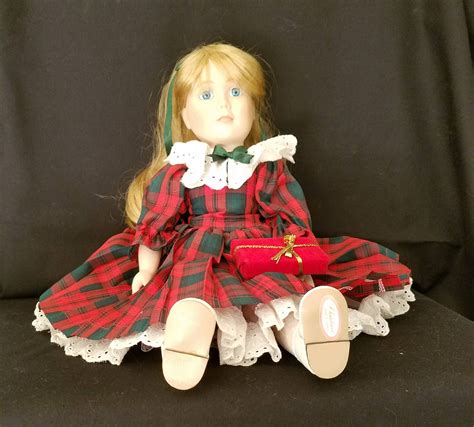 christmas girl doll   chatelaine vintage  etsy