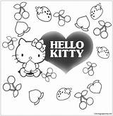 Kitty Hello Pages Cute Coloring Color Cartoons Kids sketch template