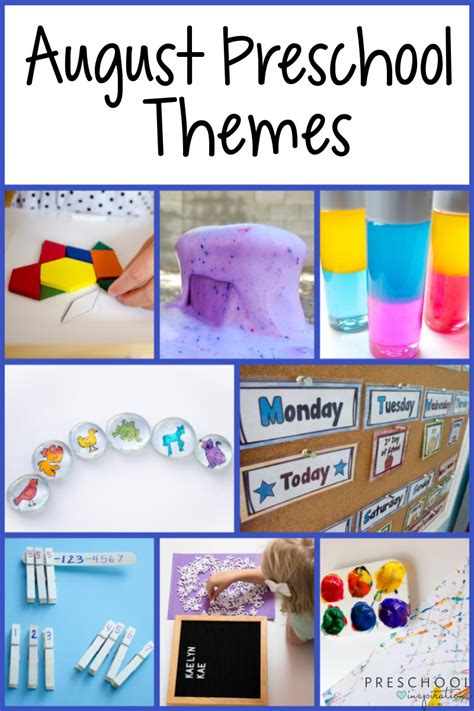 fun  exciting august preschool themes preschool themes lesson