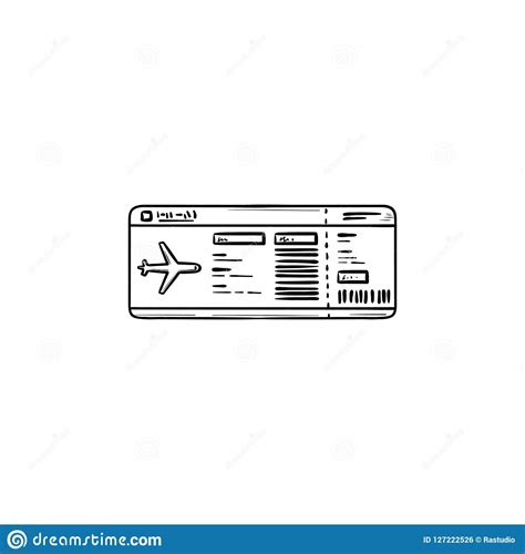 airplane ticket hand drawn outline doodle icon stock vector