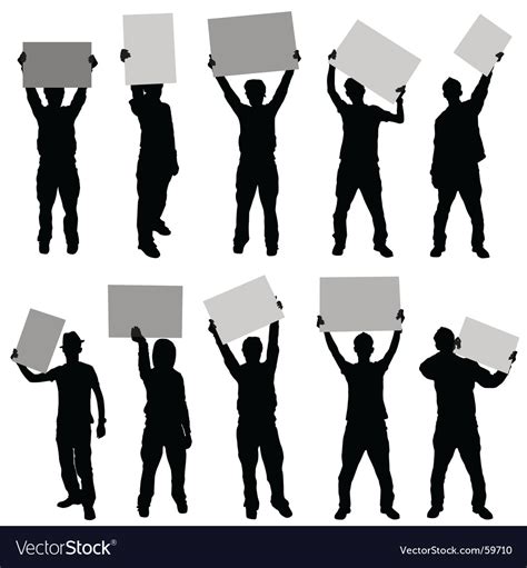 people holding sign royalty  vector image vectorstock