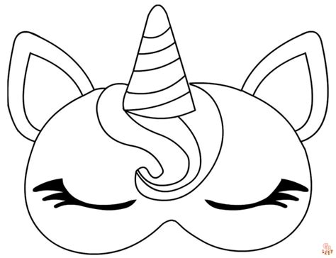 unicorn mask coloring pages  printable  easy