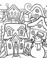 Coloring Snowman Pages Winter Printable His House sketch template