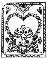 Coloring Skeleton Pages Valentine Skull Adult Colored Wenchkin Printable Sugar Keys Printables Flats Yucca Yuccaflatsnm Colouring Them If Dia Muertos sketch template