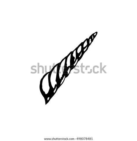 horn unicorn graphical image  white stock vector royalty