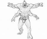 Mortal Goro Coloring Pages Combat Kombat Cartoon Ladder Power Character Another Print sketch template