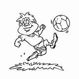 Ball Soccer Coloring Pages Kicking Boy Momjunction Kids High Popular Printables sketch template