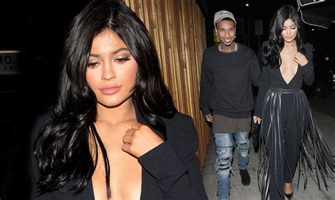 kylie jenner risks a wardrobe malfunction on date night with tyga daily mail online