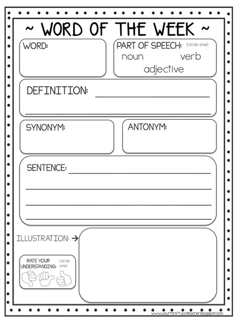word   week routine  enhance vocabulary