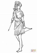Artemis Mitologia Diana Grecka Artemide Kolorowanki Kolorowanka Athena Adults Wydruku sketch template