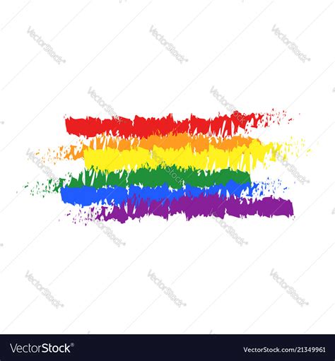 lgbt pride color flag brush rainbow color lgbt vector image