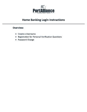 fillable  home banking login instructions overview fax email print pdffiller