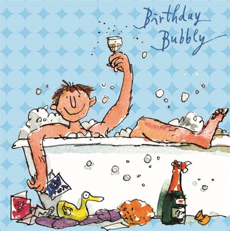 Quentin Blake Happy Bubbly Birthday Greeting Card Cards Love Kates