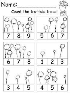 dr seuss counting  identifying worksheets dr seuss preschool