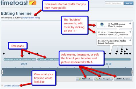timetoast create timelines on the web make a timeline