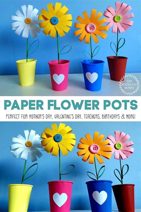 paper flower pot craft  kids flower crafts paper flowers  kids