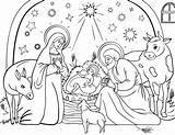 Nativity Scene Drawing Coloring Pages Christmas Printable Silhouette Svg Underwater Kids Sheets Stable Print Printables Simple Coloringcafe Getdrawings Info Line sketch template
