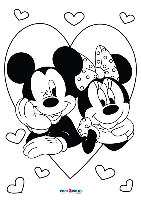 printable mickey mouse valentines day coloring pages  kids