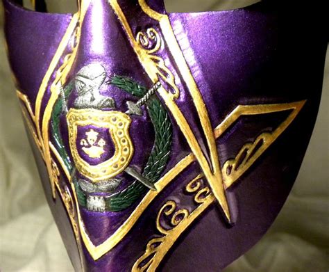 Omega Psi Phi Mason Full Face Shield Metallic Royal Purple