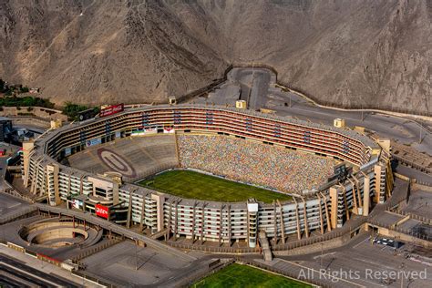 overflightstock estadio monumental sports  stadium arena capital city lima peru aerial stock