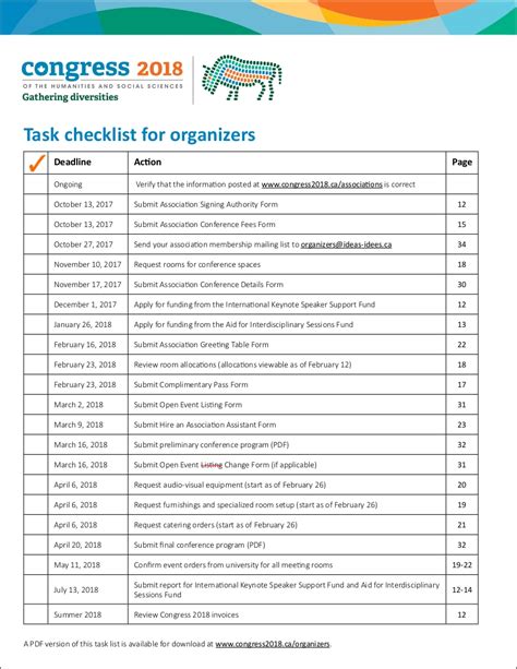 sample task list  document template