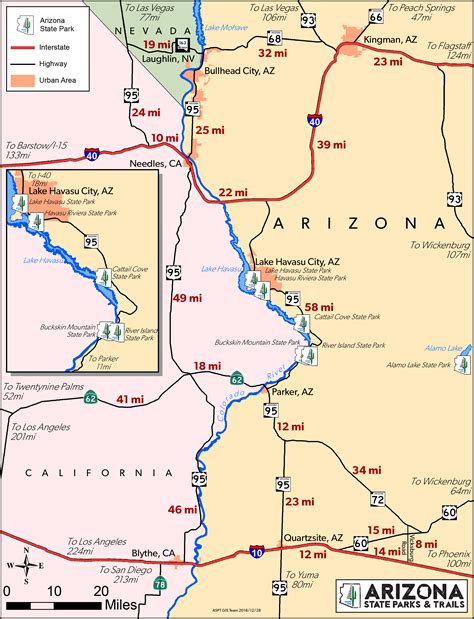 colorado river map arizona state parks