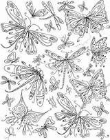 Coloring Butterflies Adults Megan Duncanson Dragonflies Madart Drawing Uploaded June Which sketch template