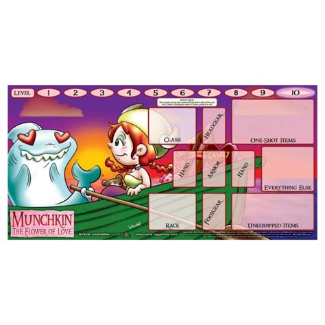 steve jackson games sjg munchkin playmat  flower  love card