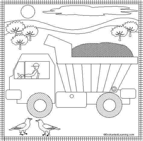 dump truck coloring page printout enchantedlearningcom