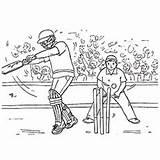 Cricket Coloring Match Pages Batsman Toddler Top sketch template