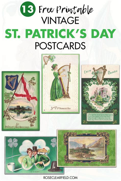 printable vintage st patricks day postcards rose clearfield